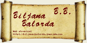 Biljana Balorda vizit kartica